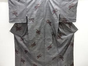 銀杏に菊模様織り出し本場泥大島紬着物(5マルキ)